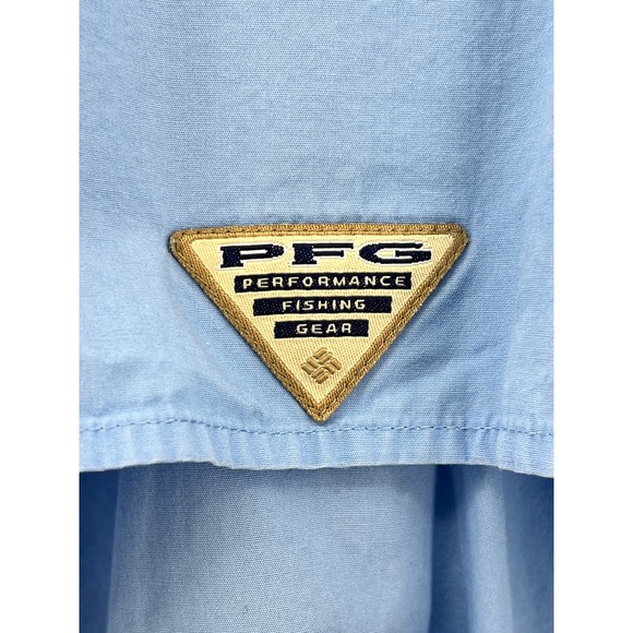 Columbia PFG Bahama II Fishing Shirt Long Sleeve Mesh Lined Flap Back Blue Men - Picture 5 of 10